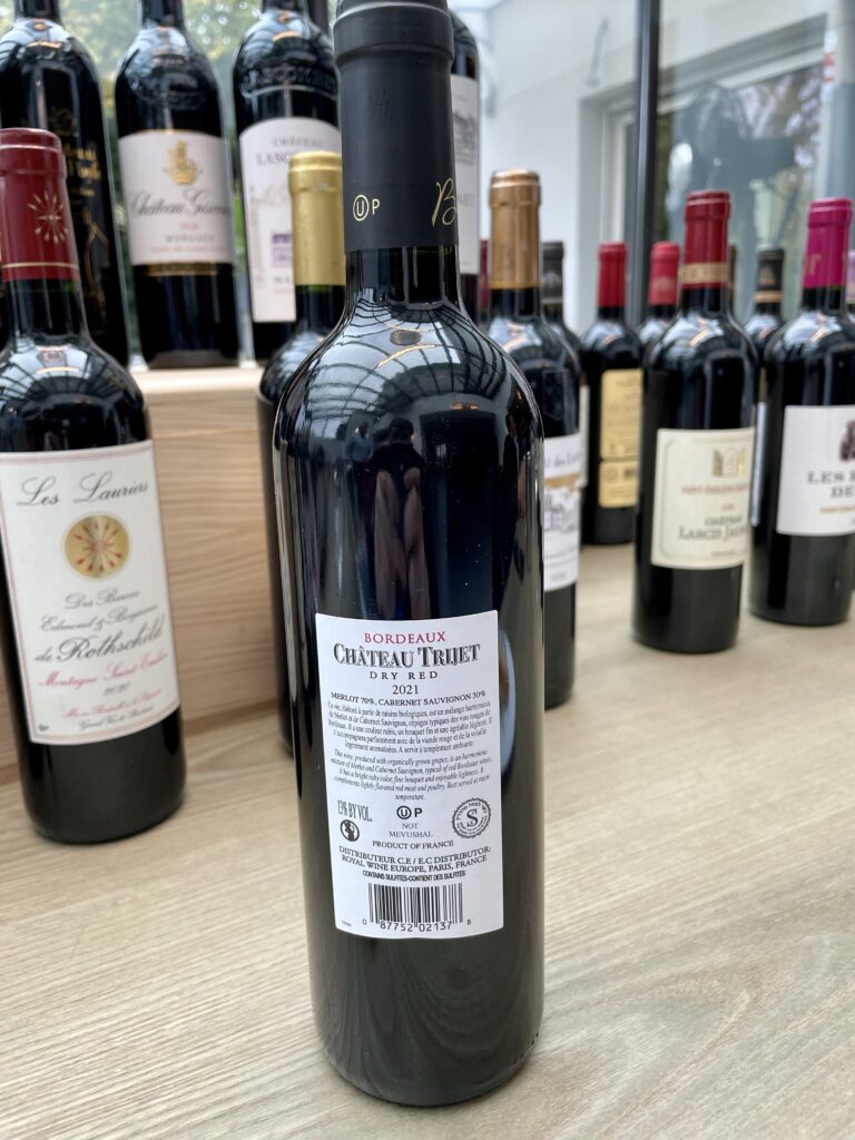 2021 Chateau Trijet, Bordeaux (back label)