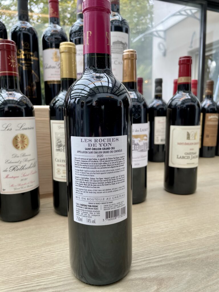 2020 Les Roches de Yon, Saint Emillion Grand Cru (back label)