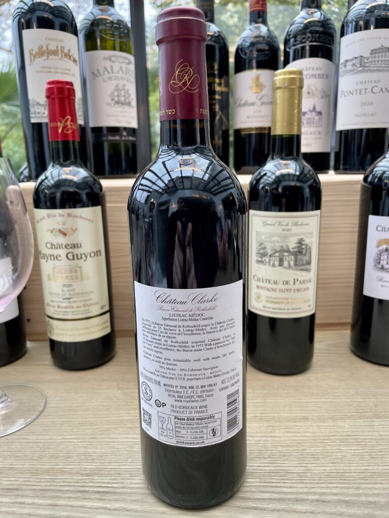 2020 Chateau Clarke, Listrac-Medoc (back label)