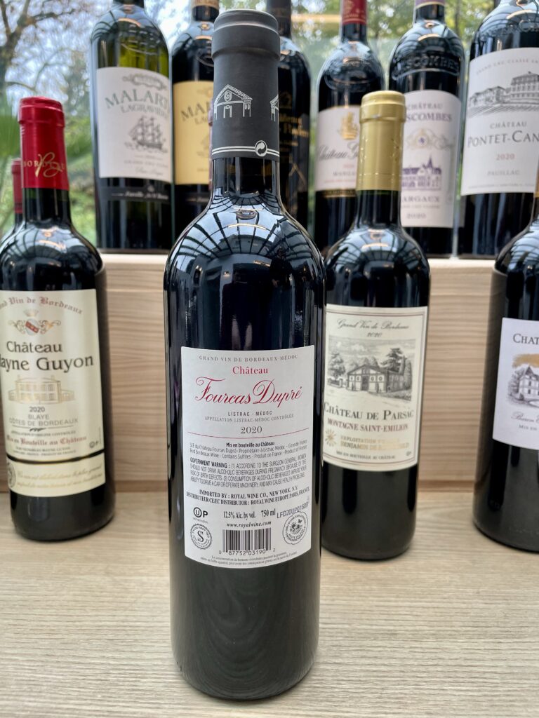 2020 Chateau Fourcas Dupree, Listrac Medoc (back label)