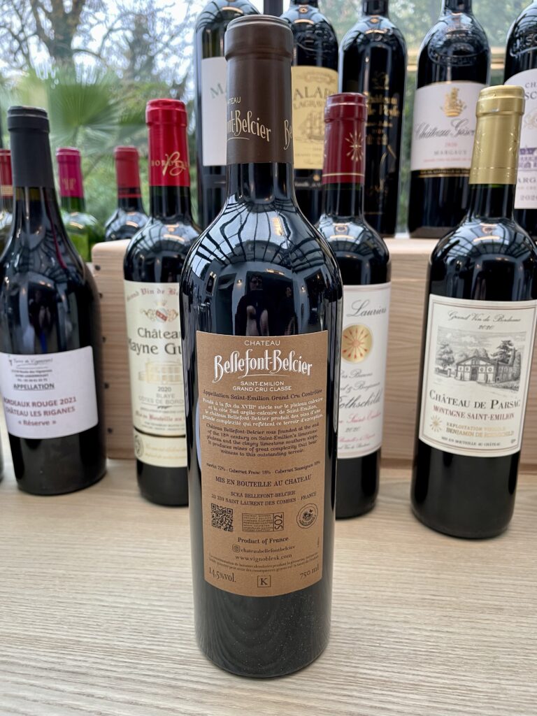2020 Chateau Bellefont-Belcier, Saint Emilion Grand Cru, Grand Cru Classe (back label)