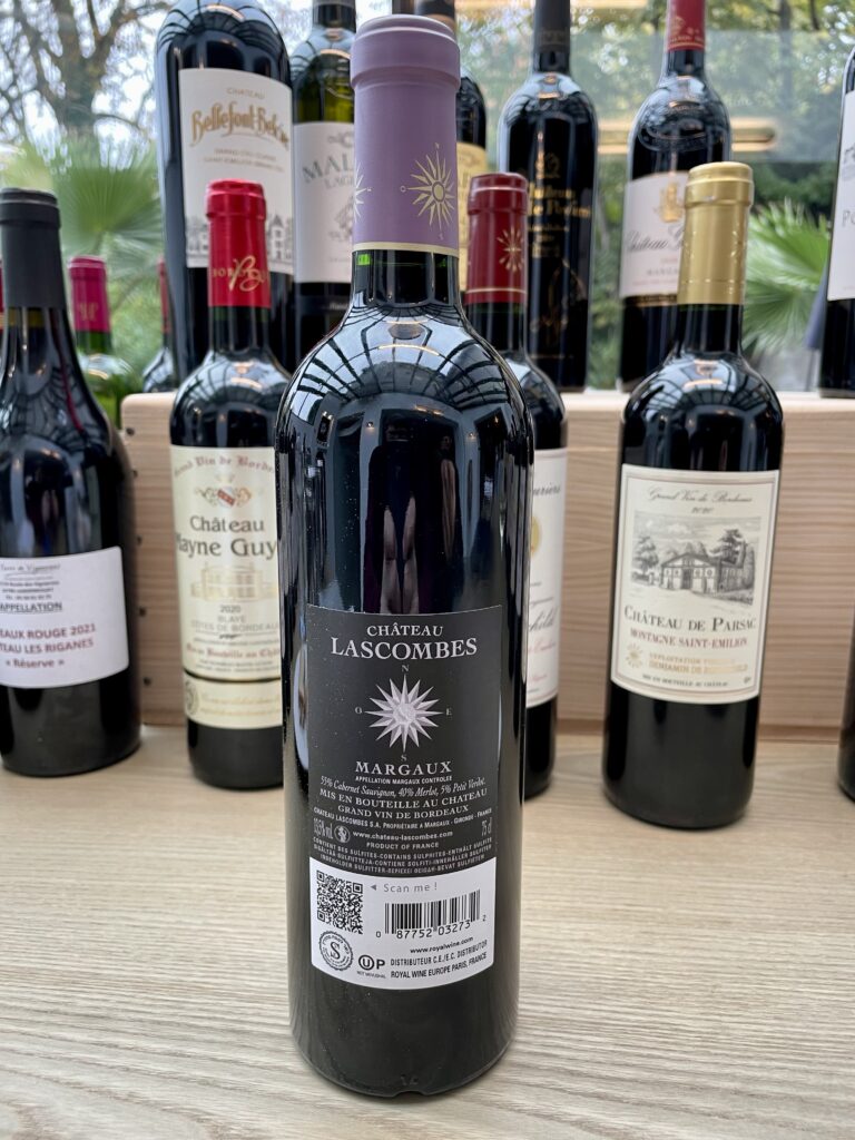 2020 Chateau Lascombes, Grand Cru Classe en 1855, Margaux (back label)