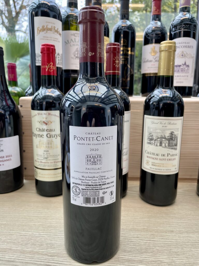 2020 Chateau Pontet-Canet, Grand Cru Classe en 1855, Pauliac (back label)