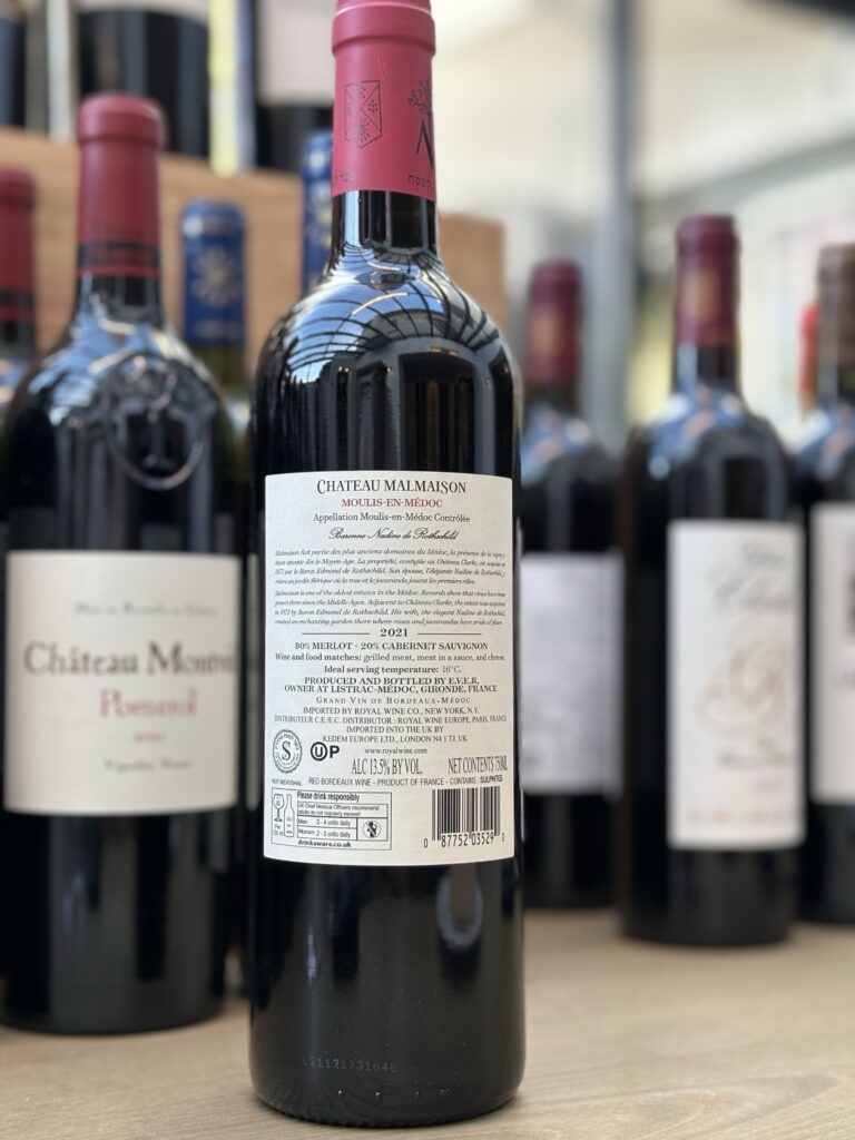 2021 Chateau Malmaison, Moulis-En-Medoc (back label)