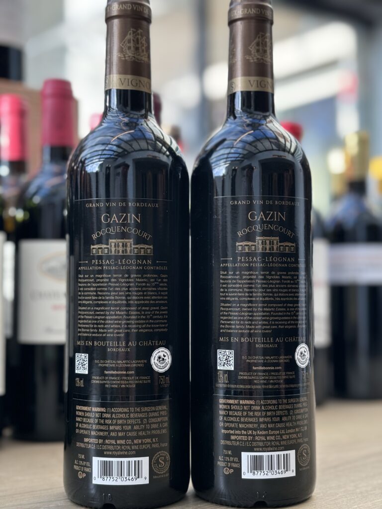 2021 Gazin Rocquencourt, Pessac-Leognan (back label)