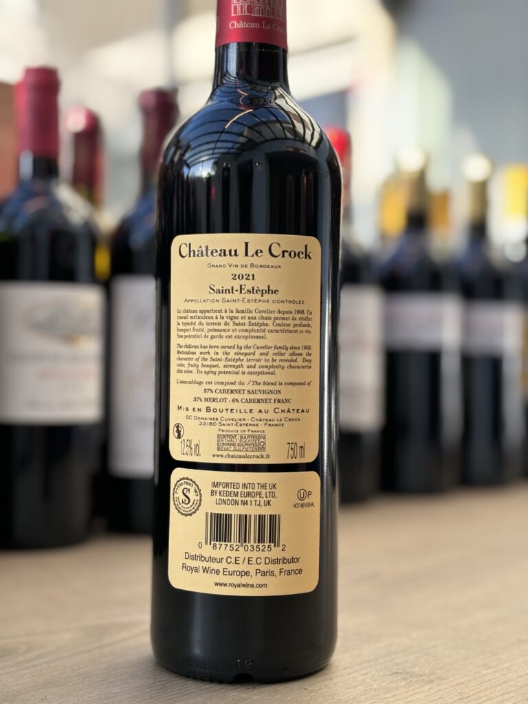 2021 Chateau Le Crock, Saint-Estephe (back label)
