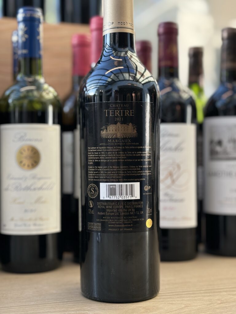 2021 Chateau Tertre, Grand Cru Classe en 1855, Margaux (back label)