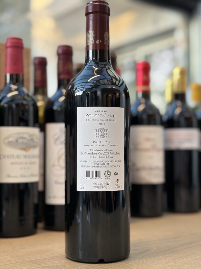 2021 Chateau Pontet Canet, Grand Cru Classe en 1855, Pauillac (back label)