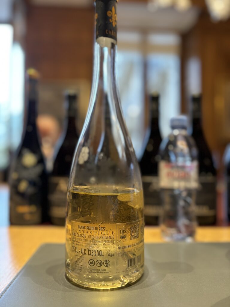 2022 Chateau Sainte Marguerite, Cuvee Fantastique Blanc, Cru Classe, Cotes de Provence (back label);