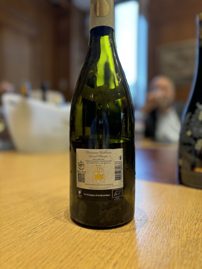 2021 Domaine Vacheron, Sancerre, Grands Champs (back label);