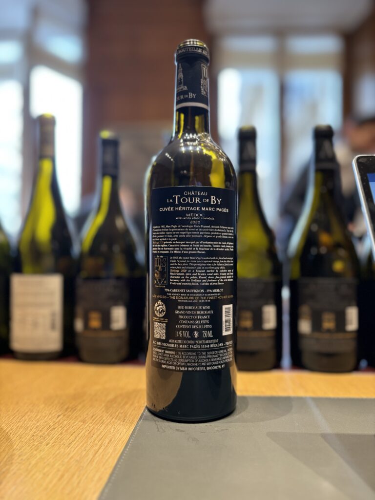 2020 Chateau La Tour de By, Cuvee Heritage, Marc Pages, Medoc (back label);