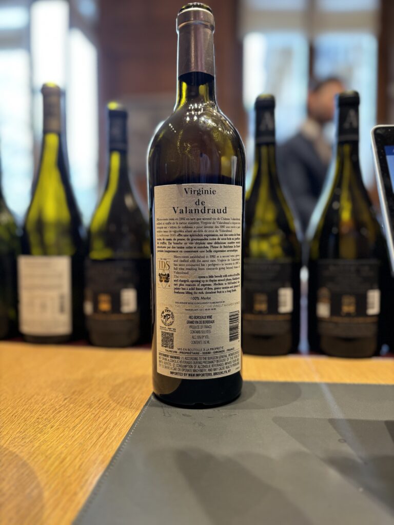2018 Virginie de Valendraud, Saint-Emilion Grand Cru (back label);