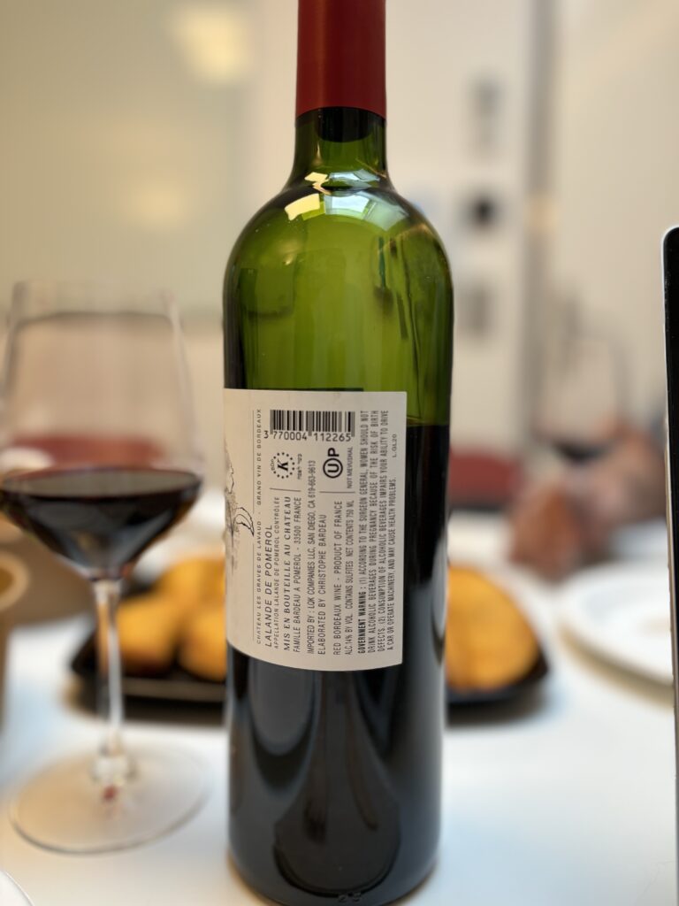2020 Chateau Les Graves de Lavaud, Lalande de Pomerol (back label);