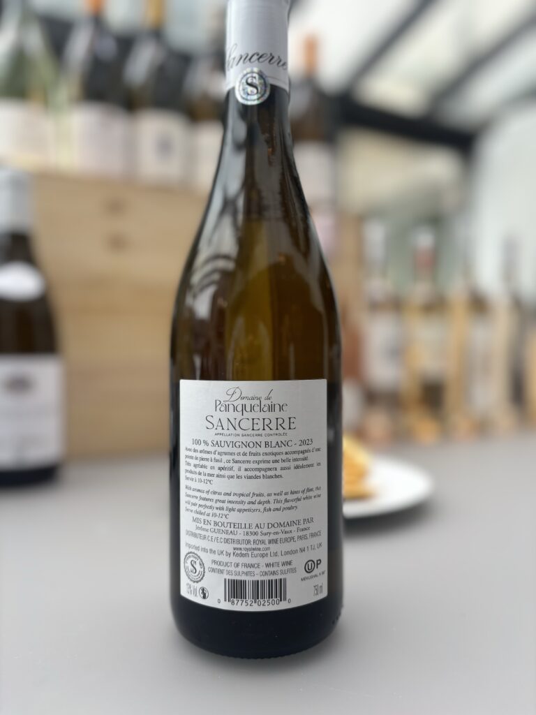 2023 Domaine de Panquelaine, Sancerre (back label);
