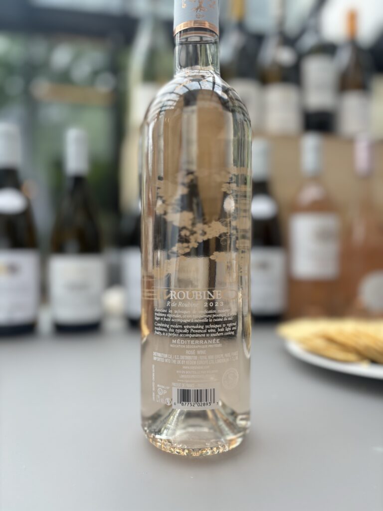 2023 Roubine, R de Roubine, Mediteranée (back label);