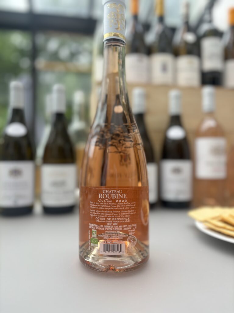 2023 Château Roubine, Premium, Rosé, Cru Classé, Côtes de Provence (back label);