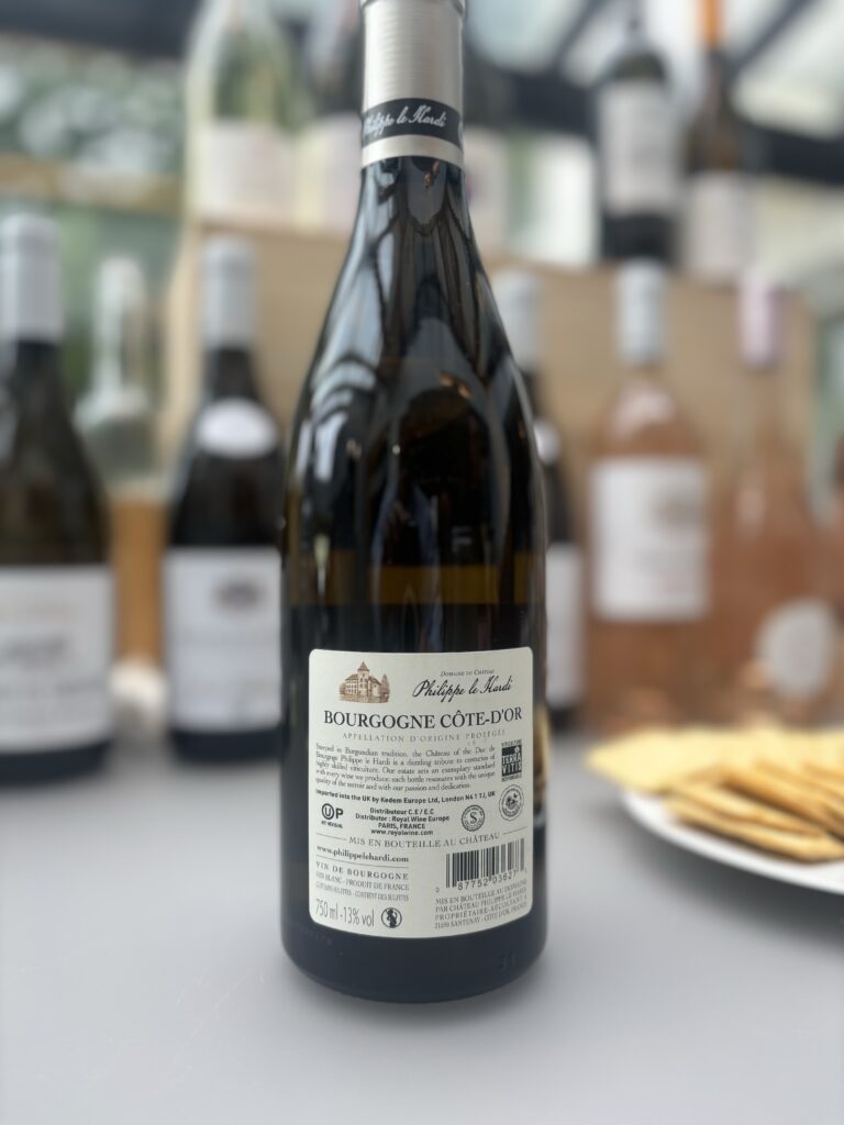 2022 Philippe le Hardi, Bourgogne Côte-D'Or (back label);