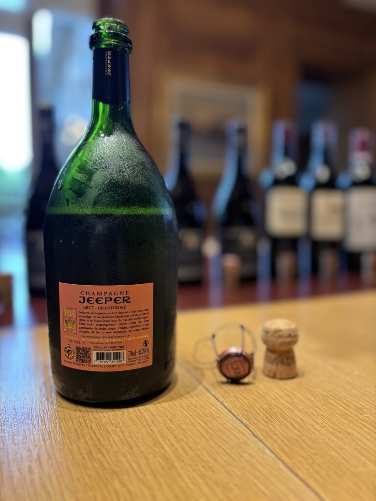 NV Champagne Jeeper, Brut, Grand Rosé (back label);