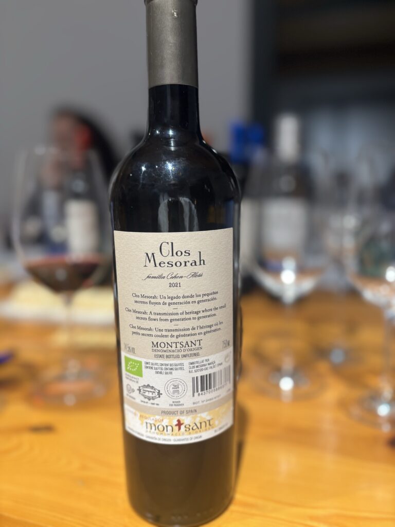 2021 Elvi Wines, Clos Mesorah, Monsant (back label);