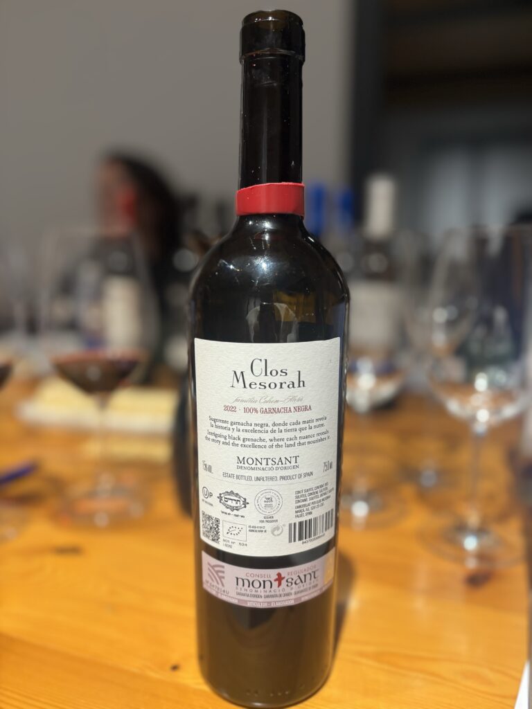 2022 Elvi Wines, Clos Mesorah, Garnatxa, Monsant (back label);