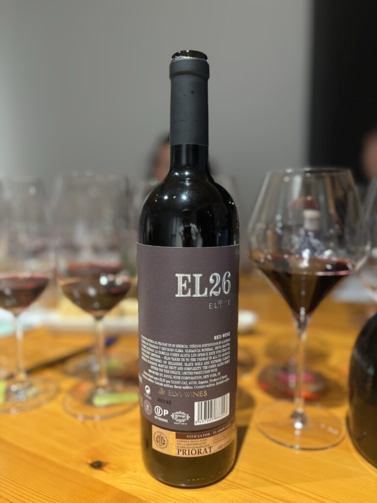 2021 Elvi Wines, EL26, Priorat (back label);