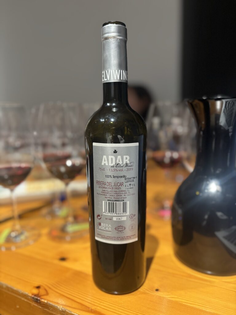 2019 Elvi Wines, Adar, Ribera del Jucar (back label);