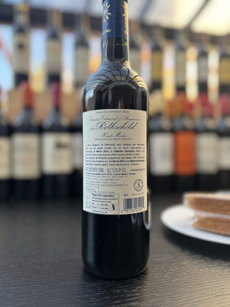 2022 Barons Edmond & Benjamin de Rothschild, Haut-Medoc (back label);