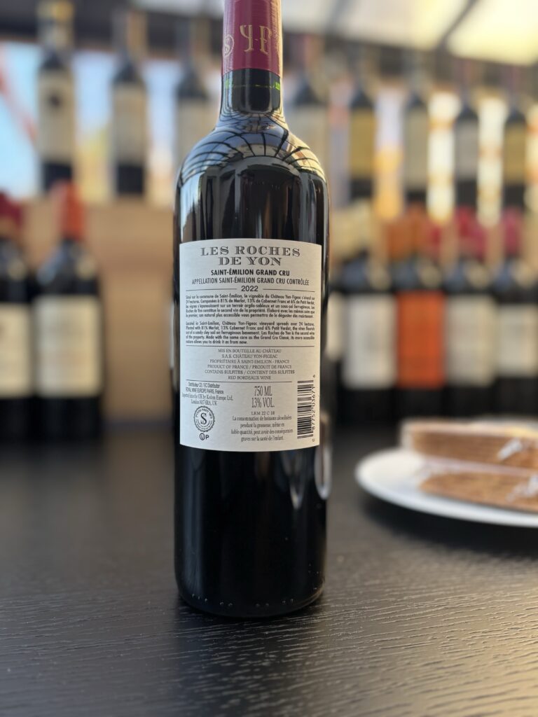 2022 Les Roches De Yon, Saint-Emilion Grand Cru (back label);