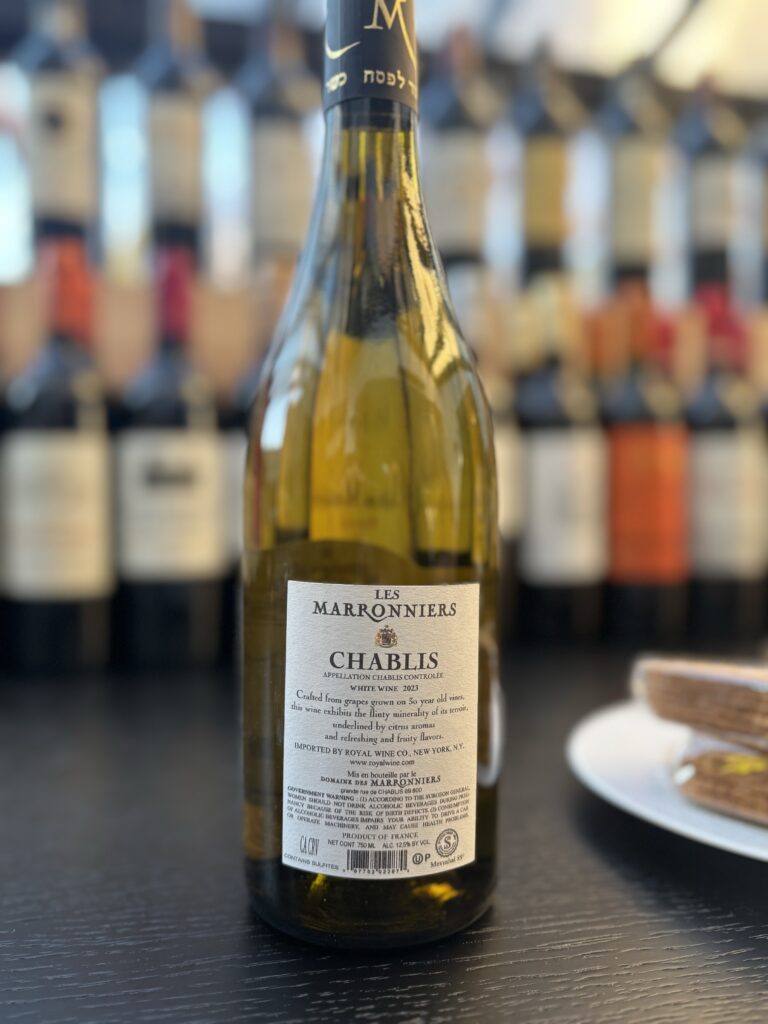 2023 Les Marronniers, Chablis (back label);