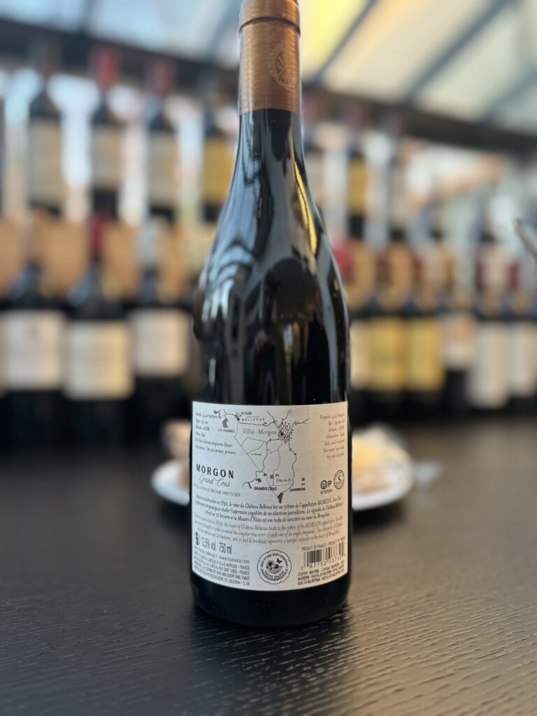 2023 Chateau Bellevue, Morgon, Grand Cras (back label);