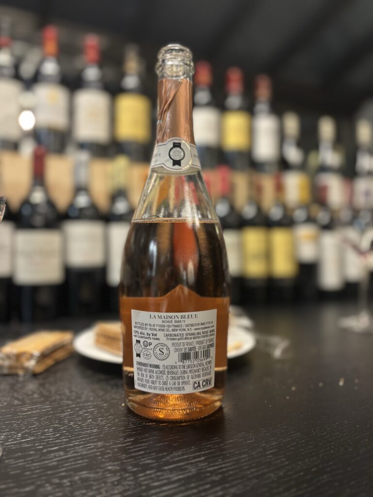 NV La Maison Bleue, Rose, Brut (back label);