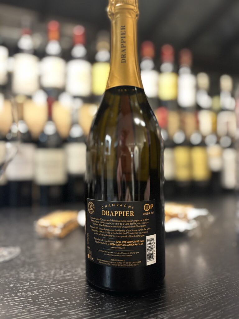 NV Drappier, Brut, Champagne, Carte D' Or (back label);