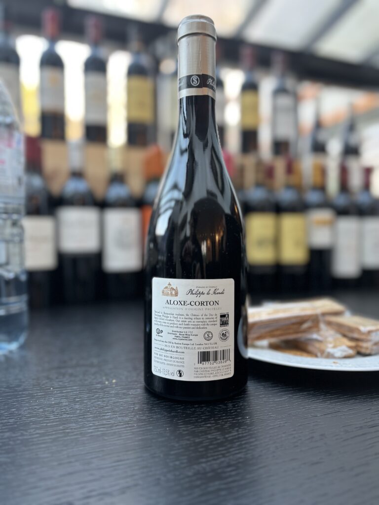 2022 Philippe Le Hardi, Aloxe Corton (back label);