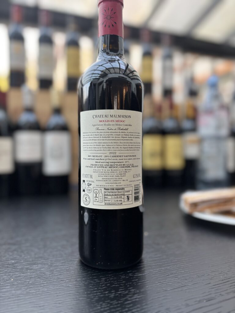 2022 Chateau Malmaison, Moulis-en-Medoc (back label);