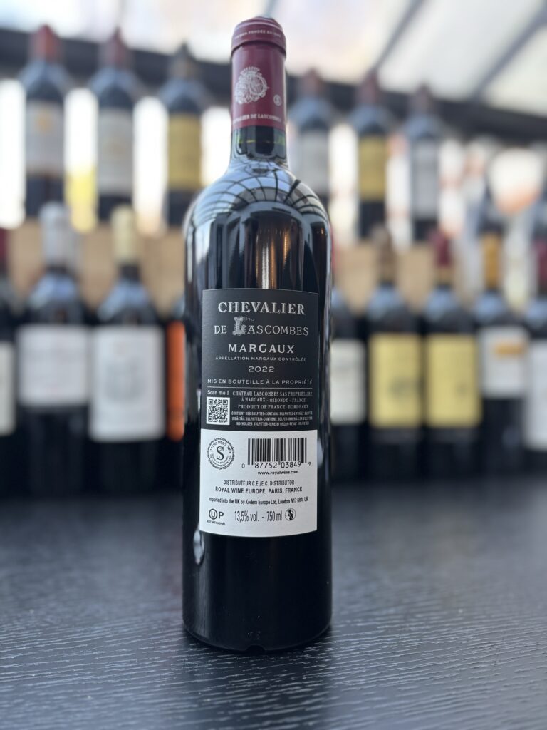 2022 Chevalier de Lascombes, Margaux (back label);