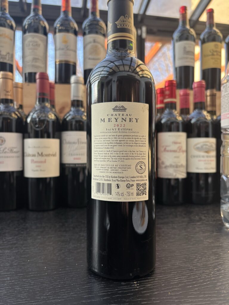 2022 Chateau Meyney, Saint-Estephe (back label);