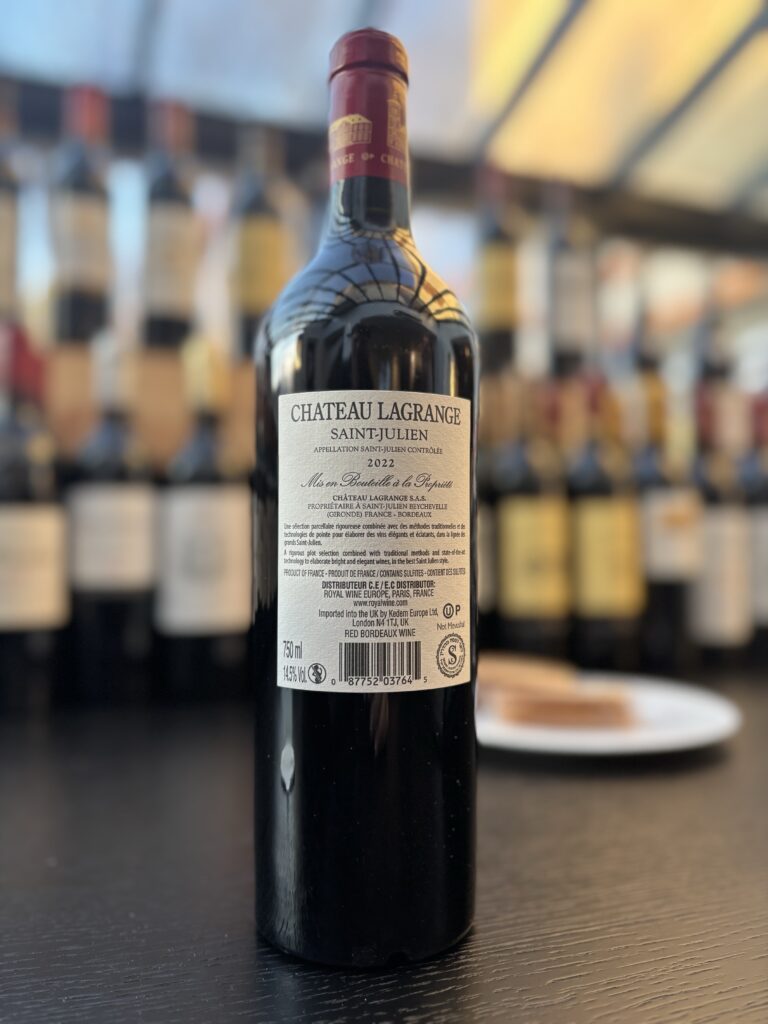2022 Chateau LaGrange, Saint-Julien (back label);