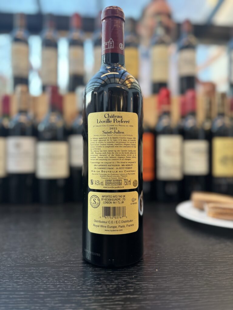 2022 Chateau Leoville Poyferre, Saint-Julien (back label);