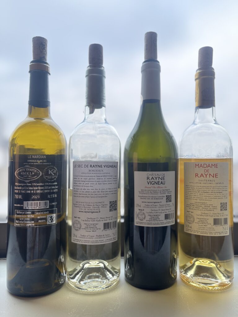 2023 Le Nardian, Grand Vin de Bordeaux, Lugaignac, Bordeaux; 2023 Les Sec de Rayne Vigneau, Bordeaux; 2023 Chateau de Rayne Vigneau, Grand Vin, Blanc, Sec, Bordeaux; 2022 Chateau Rayne Vigneau, Madame de Rayne, Sauternes; (back labels);