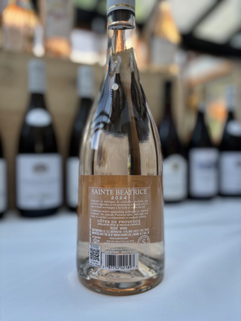 2024 Sainte Beatrice, B, Cotes de Provence (back label);