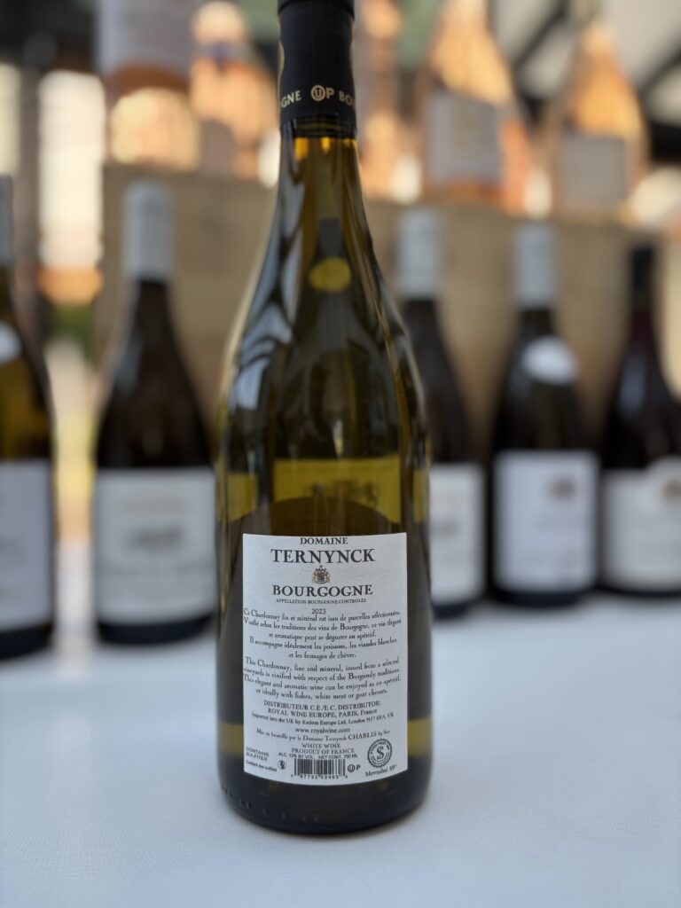 2023 Domaine Ternynck, Bourgogne, Les Tuffieres (back label);
