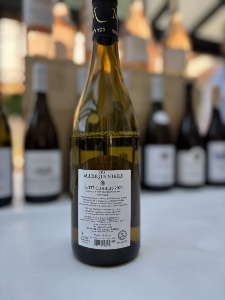 2023 Les Marronniers, Petit Chablis (back label);