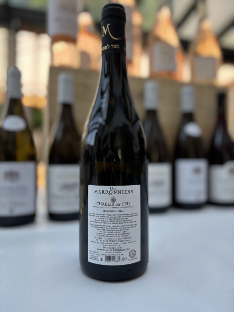 2023 Les Marronniers, Chablis, Premier Crus, Montmains (back label);