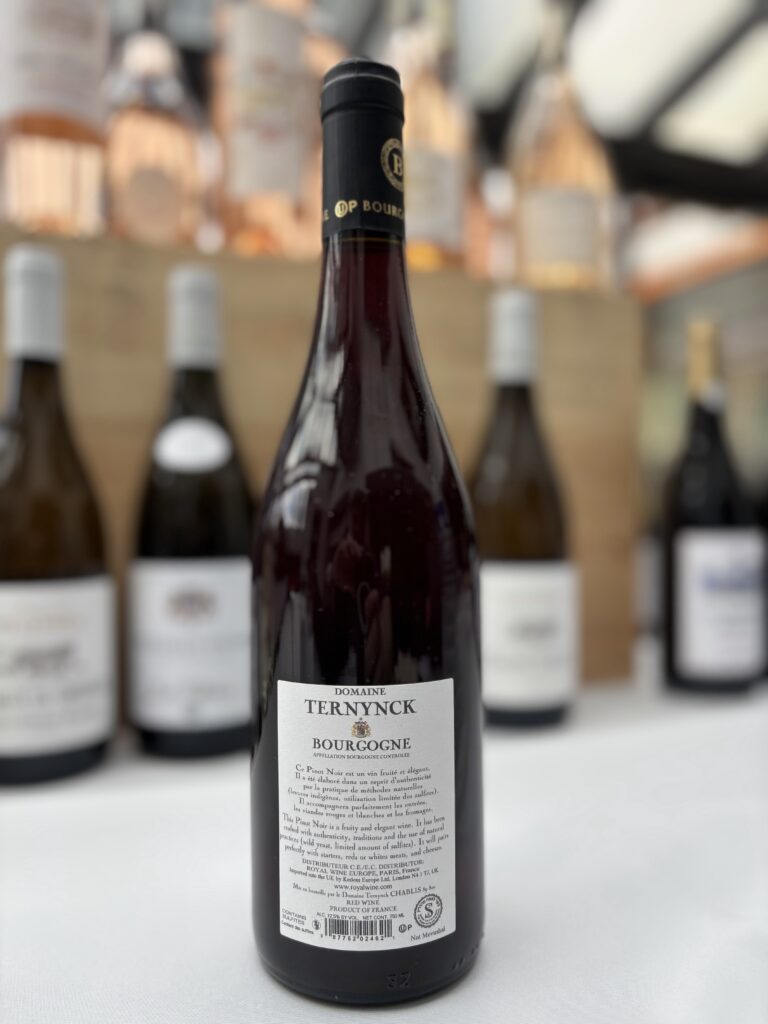 2024 Domaine Ternynck, Bourgogne, Les Brulis (back label);