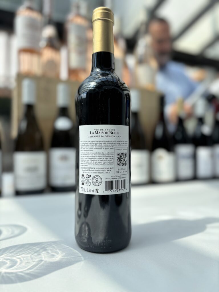 2024 La Maison Bleue, Cabernet Sauvignon, Vin de France (back label);