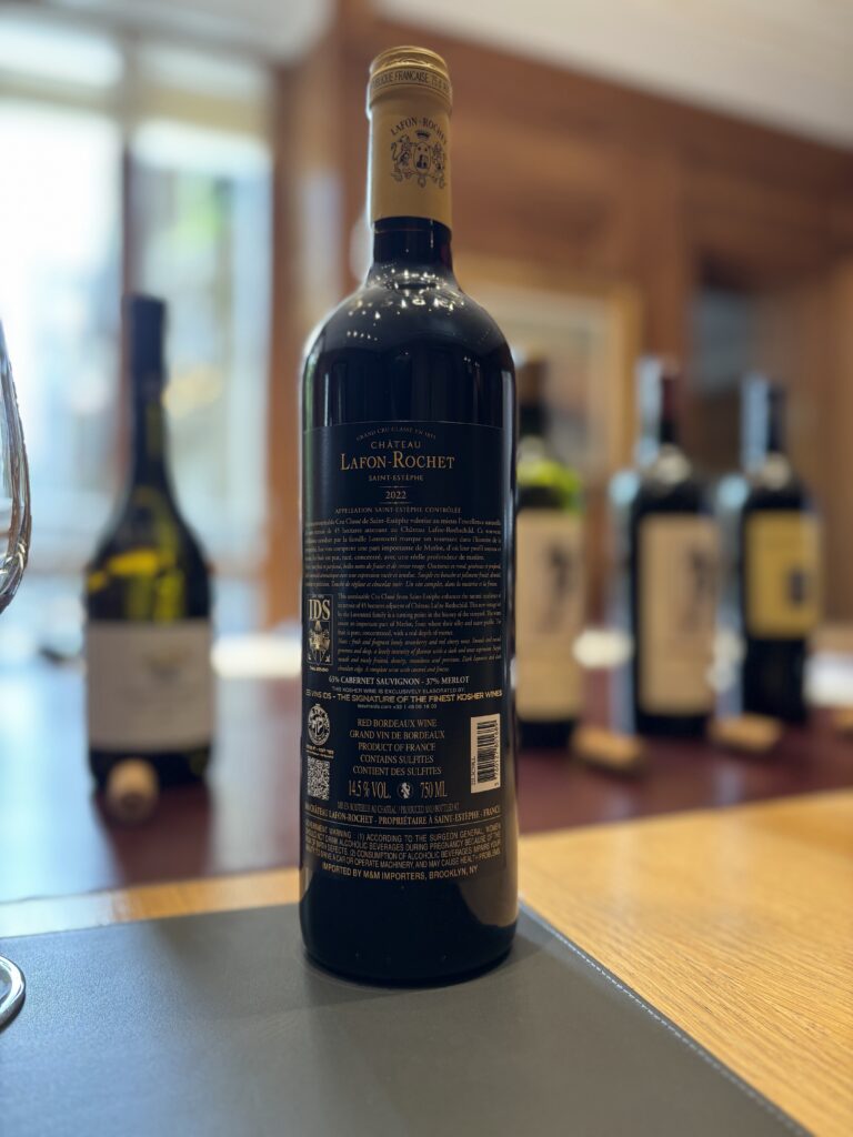 2022 Château Lafon Rochet, Grand Cru Classé en 1855, Saint Estephe (back label);