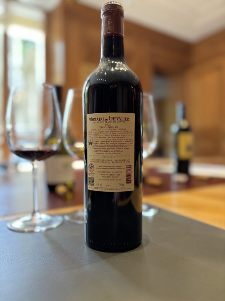 2022 Domaine de Chevalier, Grand Cru Classé de Graves, Pessac-Léognan (back label);